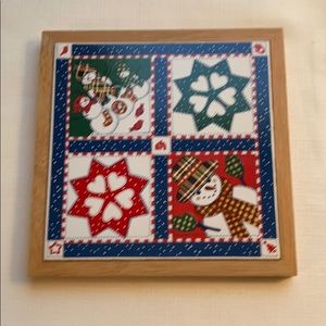Vintage Hallmark Ceramic Christmas Trivet